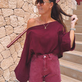 ROMERO BURGUNDY TETRA BLOUSE