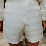 ANDALE ECRU STRIPED SKORT