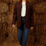 XANTHE BROWN SUEDE BLAZER