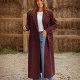 DELMA LONG BURGUNDY BLAZER