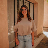 SOLSTICE TAUPE CROPPED T-SHIRT