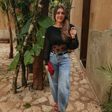 ZORAIDA BLACK LACE BLOUSE