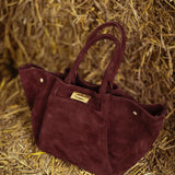 CLARABELLE BURGUNDY SUEDE BAG