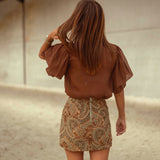 MONROE CAMEL LACE BLOUSE