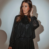 STARRY BLACK RHINESTONE DRESS