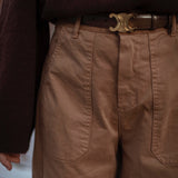 ELIDI DARK BEIGE BALLOON PANTS
