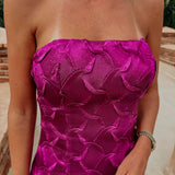 HAYATI FUCHSIA BUSTIER DRESS WITH SCARF