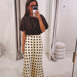 SIGRID BROWN CROPPED BLOUSE