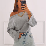 SAFIRA GREY LONGSLEEVE SHIRT