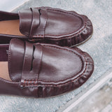 BURGUNDY LEATHER LOAFERS