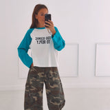 TOO ICONIC TO REPLY TURQUOISE/WHITE LONGSLEEVE SHIRT