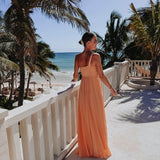 NABILA ALLURE PEACH ONE SHOULDER DRESS