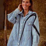 ORLANDO BLUE DENIM LACE JACKET DRESS