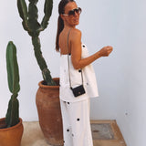 LEONOR ECRU LINEN POLKADOTS TWO-PIECE SET