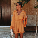 COCOTERO ORANGE LINEN PLAYSUIT