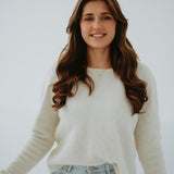 FRANCESCA ECRU LACE KNIT SWEATER