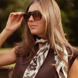 COW PRINT BROWN/ECRU LITTLE SCARF