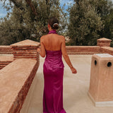 HAYATI FUCHSIA BUSTIER DRESS WITH SCARF