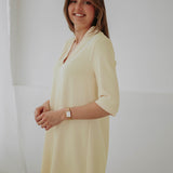 MARIT YELLOW V-NECK DRESS