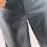 KATE BLACK CROCODILE LEATHER PANTS