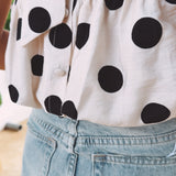 ESTEPONA ECRU POLKADOTS HALTER TOP