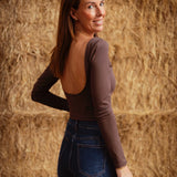 GENESIS BROWN OPEN BACK TOP