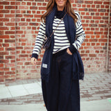 DARK BLUE BARREL JEANS V1121