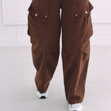 MILA BROWN CARGO BALLOON JEANS