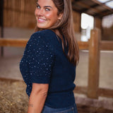 BETH DARK BLUE PEARL SHORTSLEEVE PULL