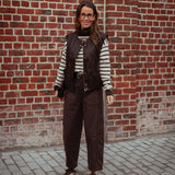 VANCOUVER BROWN SLEEVELESS LEATHER JACKET