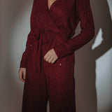 GLITTERING HOUR JUMPSUIT BORDEAUX