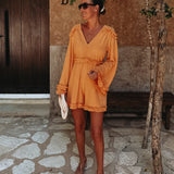 COCOTERO ORANGE LINEN PLAYSUIT
