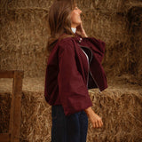 HELLO SEPTEMBER BORDEAUX ZIP JACKET