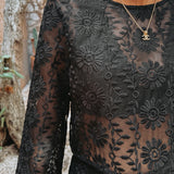 FERNANDA BLACK CROCHET BLOUSE