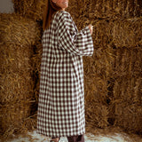 ROSEMARY BROWN LONG CHECKERED COAT
