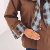 MARLOU BROWN CHECKERED JACKET