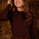 DALLIS BROWN RIBBED LONGSLEEVE SHIRT