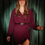 HAPPY HOLIDAYS BORDEAUX DRESS