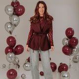 BIRTHDAY GIRL BURGUNDY SLEEVELESS BLAZER