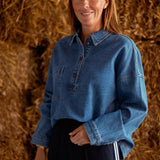 SERELITH BLUE DENIM BLOUSE