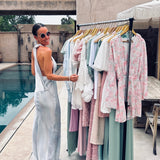 CHAMSA CHIC LIGHT BLUE HALTER DRESS