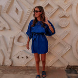 BOUCHRA BLUE DENIM DRESS