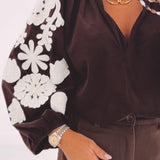 MILENA BROWN FLOWER BLOUSE