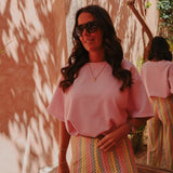 SOLSTICE LIGHT PINK CROPPED T-SHIRT