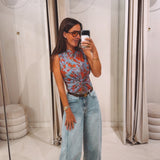 YUNA BLUE FLOWER TOP