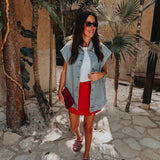 SALINA BLUE DENIM SLEEVELESS JACKET