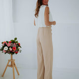 PATRICIA WHITE/BEIGE JUMPSUIT