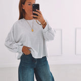 DELMA GREY OPEN BACK SWEATER