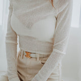 NAÏS ECRU ASYMMETRIC LONGSLEEVE SHIRT