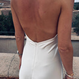 YAKUBA ECRU HALTER DRESS